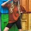 Casual Solid Outfits Frauen Zwei Stücke Anzug mit Gürtel Freizeit Home Lose Sport Trainingsanzüge Fahrrad Shorts und Kurzarm Tops 210521