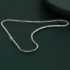 16/17 tum 100% riktig 925 sterling silverbana 2mm sparkly zircon tennis kedja halsband hip hop rock fin smycken chokers