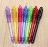 Gel penna UV Osynlig bläck LED Ljus Lysande Pengar Detektion Magic Toy Pen GC754