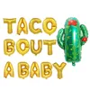 Mexican Fiesta Theme Birthday Decorations Balloon Kids Foil Cactus Taco Bout a Party Baby Love Globos Balloons