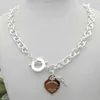 Nuova collana da donna TIF Silver Love Style Collana in argento sterling 925 con ciondolo a forma di cuore chiave G1201