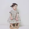 Pre-order Toddler Girl Vintage Embroidery Dress LM 21 Summer Arrival Clothes Beaitiful Flower Short Sleeve Cotton Dress 210329