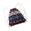 HBP Non-Brand Heavy knitting drawstring double shoulder Bohemian ethnic style geometric bundle pocket knapsack bag sport.0018