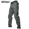 Tacvasen Tactical Cargo Pants Mens Sommar Straight Combat Army Militärbyxor Bomull Många fickor Stretch Security Trousers Män 211201