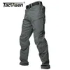 Tacvasen Tactical Cargo Broek Heren Zomer Straight Combat Army Military Pants Katoen Veel Zakken Stretch Security Broek Mannen 211201