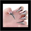 Drop Delivery 2021 Fashion Jewelry Retro Rock Talon Claw Spike Band Gothic Punk Vintage Claws Nail Rings Midi Finger 3wf8q