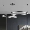 Pendant Lamps 2021 Modern Simple Light Luxury Creative Personality Three Ring Led Chandelier Bedroom Living Room Dining Decorative