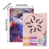 Magneet wimpers dikke stijl 5 pairs lotus houder handgemaakte vijf magnetische valse wimper set oog make-up tool J070