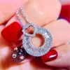 Heart 100% 925 Sterling Silver Lab Diamond Pendant Cz Engagement Wedding Pendants Necklaces for women Bridal Party Jewelry