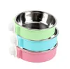 Wiszące Miska Pet Can Piszcza Stacjonarne Klatki Ze Stali Nierdzewnej Miski Puppy Feeding Food Dish Cat Pitne Water Feeder SN3358