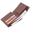 Wallets 1PCS High Quality Cow Leather Mini Men's Luxury Business Wallet Card Holder Man Purse Coin Bag Zipper Design Money