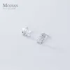 Clear CZ Little Dinosaur Real 100% 925 Sterling Silver Anti-Allergy Animal Stud Boucles d'oreilles pour femmes Fine Jewelry Kids Cadeau 210707