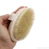 Peau sèche chaude corps doux poils naturels la brosse de SPA en bois bain douche brosse à poils SPA brosse corporelle sans poignée DLH060