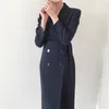 Slim Ol Fashion Chic Notched Minimalist High Waist Korean Office Lady Kort Klänning Kvinnor Elegant Arbete Använd klänningar 210421