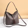 Classic Black Tote Handbags For Women Large Capacity Shoulder Bag Vintage Tassel Crossbody Luxury Leather Lady Messenger Cross Body