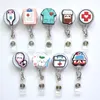 Design Piece Silicone di alta qualità Silicone Retrattile Nurse Badge Badge Holder Reel Cute Cartoon ID Carta portachiavi