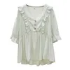 Летняя беззаконная женская рубашка блузка для женщин Blusas женские топы и блузки кружева сексуальные рубашки Леди плюс размер 210604