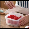 Housekeeping Organization Home Gardenplastic Storage Bins Refrigerator Box Double Layer Drain Keep Fresh Tank Household With Er Bottles & Ja