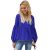 Dames Herfst Effen Kleur Baby Shirt Lange Mouwen Top Lantaarn Fashion Sweet Leuke Gebreide Losse V-hals Pullover 210522