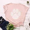 JCGO Summer Cotton Women T Shirt S-5XL Plus Size Krótki Rękaw Niedźwiedź Paw Drukuj Tees Topy Casual Prosta O-Neck Kobiet Koszulki 210702