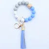 Silikon-Perlen-Schlüsselanhänger mit Quaste für Partygeschenke für Frauen, Schlüsselanhänger-Armband