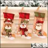 Christmas Decorations Festive & Party Supplies Home Garden Three-Nsional Printed Stocking Gift Bag Old Man Snowman Xmax Ornaments Childrens