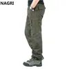 Overalls Mannen Cargo Broek Uitloper Multi Pockets Militaire Leger Tactische Elastische Taille Straight Slacks Casual Broek 210715