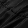 여성 의류 봄 검은 패션 스퀘어 칼라 높은 허리 A 라인 사무실 레이디 캐주얼 드레스 210601을위한 Yitimuceng 미디 드레스