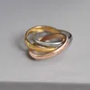 Charm connect ring in three colors plated for women and man enagement jewelry gift have stamp PS4463