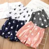 Summer Casual 2 3 4-10 Years Old Children Kids Korean Style Fashion Cotton Print Lantern Sports Beach Shorts For Girl Baby 210701