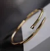 V gold charm thick nail punk women bracelet in three colors plated luxury quality for wedding jewelry gift have velet bag stamp PS4796