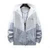 Ice Silk Sunscreen Coat Heren Lente en Zomer Ultra Dunne Vocht Ademend Mode Logo Jacket Sun Jacket, Jassen