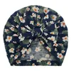 Baby Bow Knot Indian Hat Ins Floral Print Hats Toddler Newborn Flower Turban Caps Skull Cap M3895
