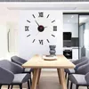 Duży zegar ścienny 3D DIY nowoczesny design zegary kwarcowe akrylowe lustro domowe naklejki Dekoracje naklejki salon Horloge wiszące H1230