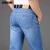 Męskie dżinsy Marka Biznes Klasyczny Casual Moda Top Denim Kombinezony Wysokiej Jakości Spodnie Slim Spodnie Mężczyźni 210716