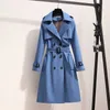 Новое весеннее пальто, женское зимнее свободное пальто в английском стиле, средней длины, элегантная ветровка, женские повседневные дизайнерские тренчи, S-4XL