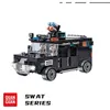 SWAT Military Series Bricks Care Car 6-in-2 مجموعات NYPD PATROL TRACK MODEL TRACKS COMBLACTERS KIRDARD TOYS BOYS GIFTS G1204