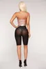 Élégant Femmes Vêtements Casual Slim Shorts Mesh Zipper Beachwear One Piece Transparent Taille Haute Été Sexy 210517