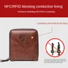 Fashion Classic Coin Purse Leather Zipper RFID Anti Theft Business Holder Money Bag Wallet