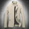 Outwear Collar Coat Bomull Zipper Jacka Män Lätt Verksamhet Affär Autumn Stand Blazer Spring Spri Mäns Tröjor