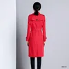 Dames Trench Coats Women's 2022 Autumn Winter Fashion Women Wind Breaker Long Slim Out -wear Black Coat voor met riem hoge kwaliteit