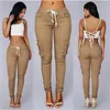 Women's Pants & Capris Casual Women 2021 Spring Autumn Fashion Drawstring Pencil Solid Color Plus Size Tight Trousers Female Summer H737