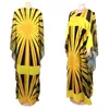 Abbigliamento etnico 2022 Giallo Grande Abito estivo in chiffon Donne africane Dashiki Moda Dot Plus Size Abiti 2 Set Robe Africaine Femme Vestiti