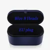 Oro blu 8 teste multifunzione arricciatrici di capelli arricciatrici automatica con scatola regalo per ferri da tastiera ruvidi e normali