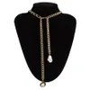 Noir Velvet Résine Colliers à longue chaîne pour femmes Boho Pearl Pendentif Pendentif Collier 2021 Trend Rouging Pull Bijoux