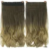 24 inches Clip on Synthetic Hair Extensions Weft 120g in 8 Colors Simulation Human Hairs Bundles FL014