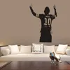 Siyah PVC Futbol Yıldızı Lionel Messi Şekil Vinil DIY Çocuklar Oturma Odası Duvar Sticker Çıkartmaları Futbol Severler Için