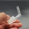 Adaptateur de fouet à vapeur en verre en forme de L narguilé 14mm 18mm mâle femelle clair 90 degrés à Angle droit pour vaporisateur à eau Bong Q V-Tower