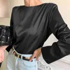 Fashion Solid V Neck Women Blouse and Tops Streetwear Loose Long Sleeve Shirts Black White Female Clothing 13066 210508