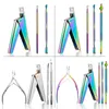 Beauty Spa 5 PCS Manucure Ensemble Outils Colorful En Acier Inoxydable Pushers Pushers Ciseaux Nail Art Outil